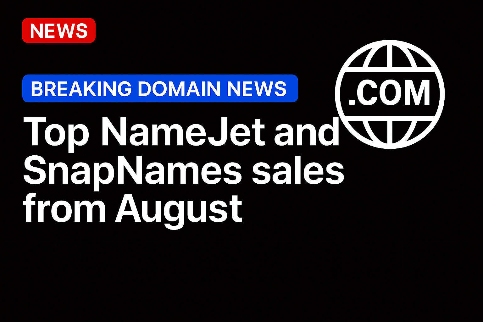 Top NameJet and SnapNames sales from August