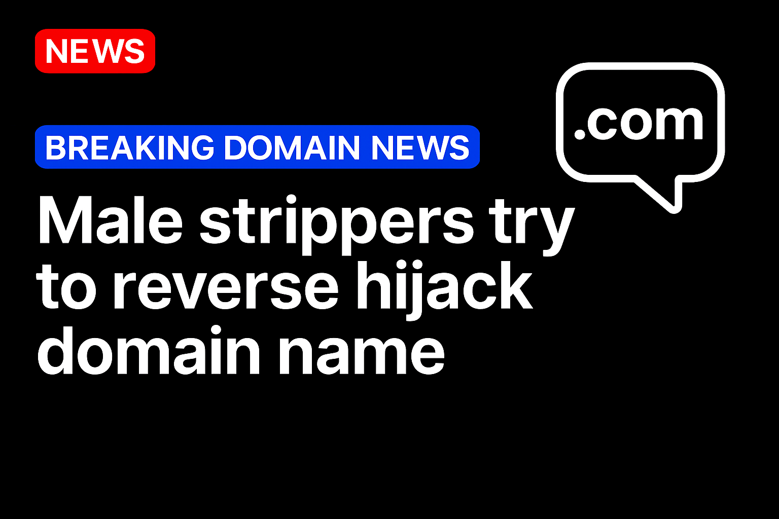 Male strippers try to reverse hijack domain name