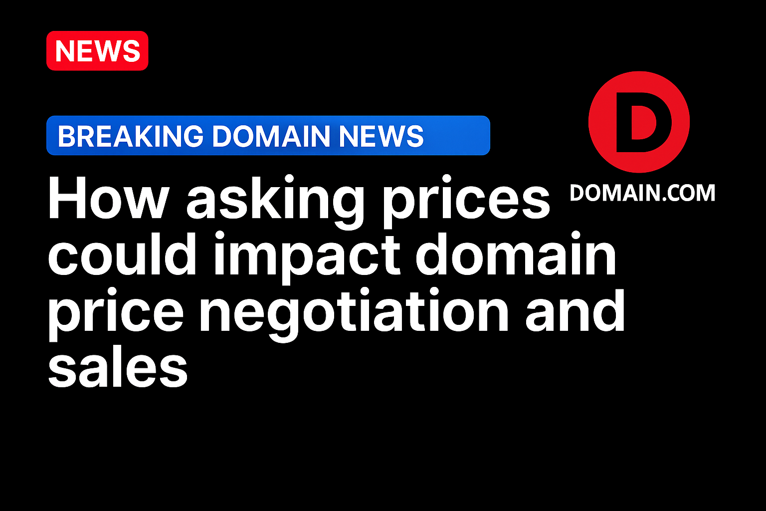 How asking prices could impact domain price negotiation and sales