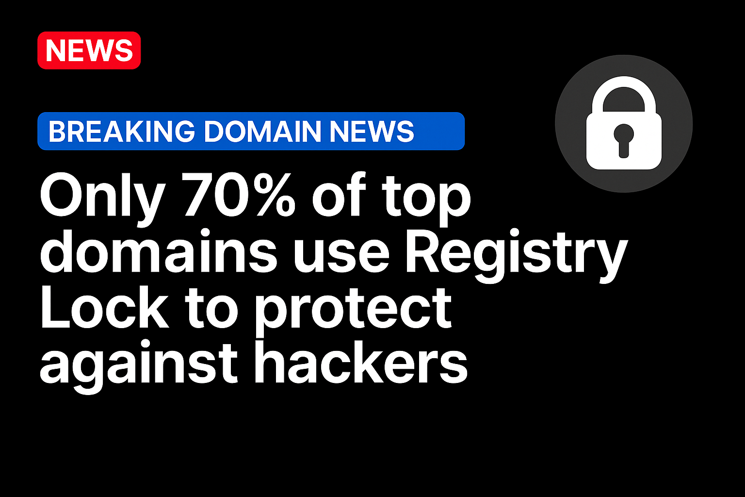 Only 70% of top domains use Registry Lock to protect against hackers