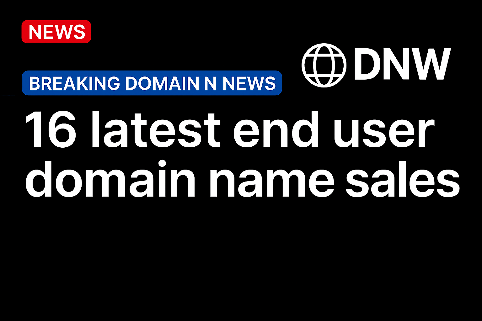 16 latest end user domain name sales