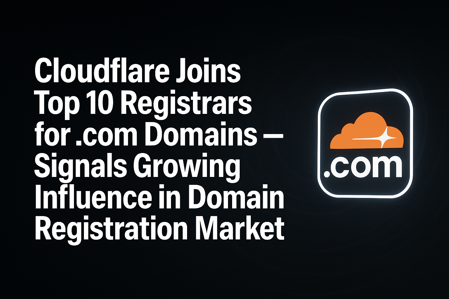 Cloudflare Joins Top 10 Registrars for .com Domains — Signals Growing Influence in Domain Registration Market